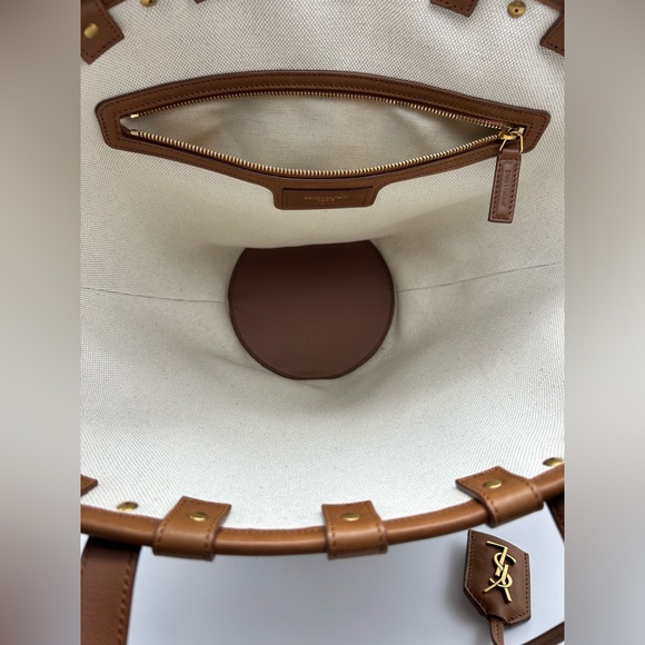 Saint Laurent YSL Panier Cutout Basket Tote Brown Cognac Caramel  $2990 - Picture 4 of 15